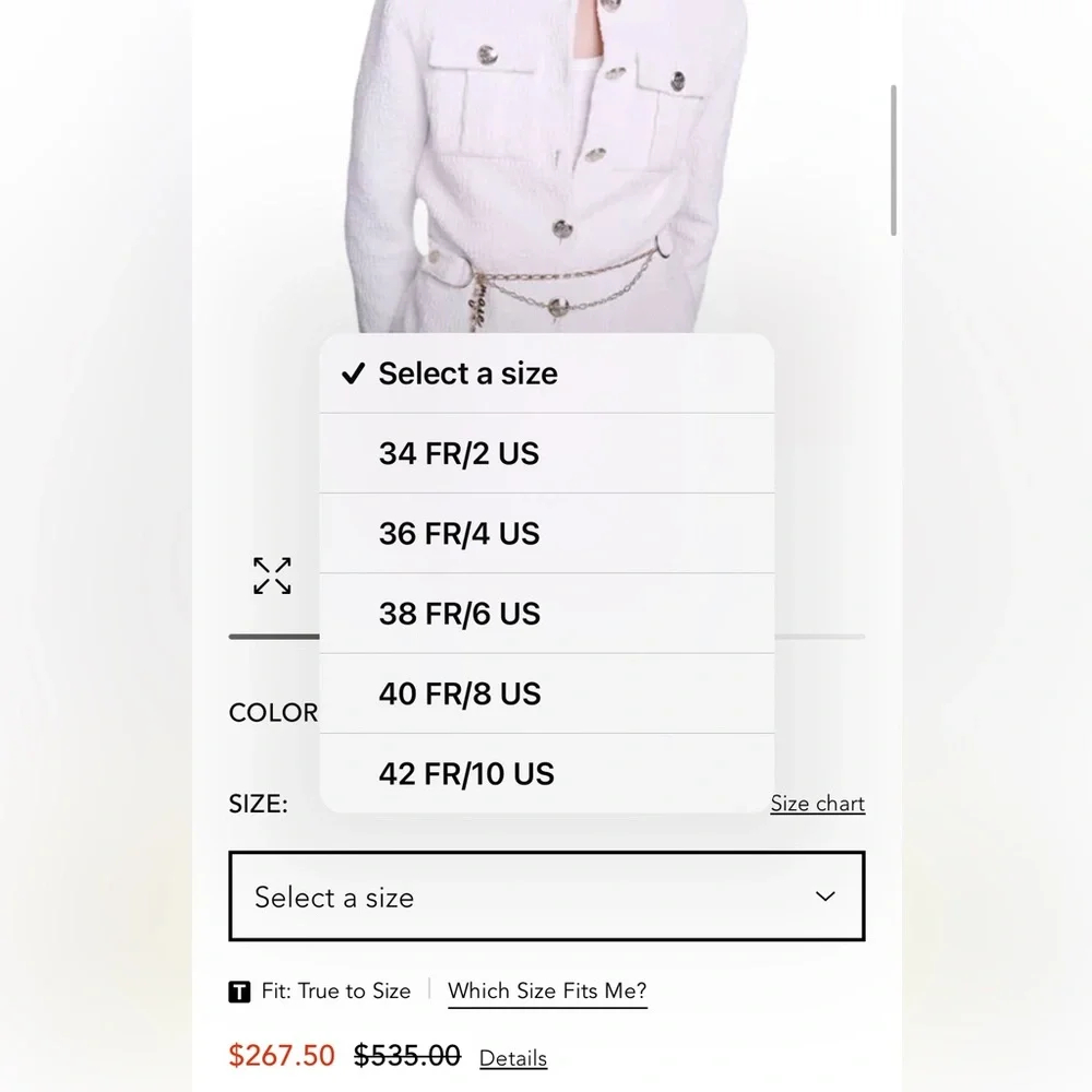 NWOT Maje Valasila Tweed Jacket—missing belt